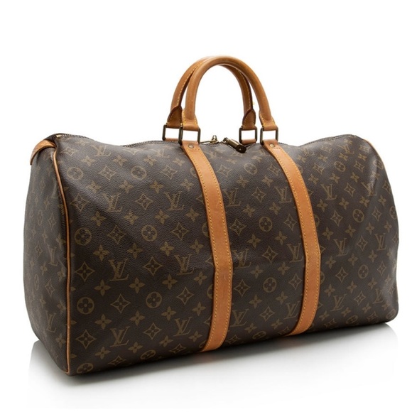 Louis Vuitton keepall 50 Vintage monogram leather duffel bag - Picture 1 of 16